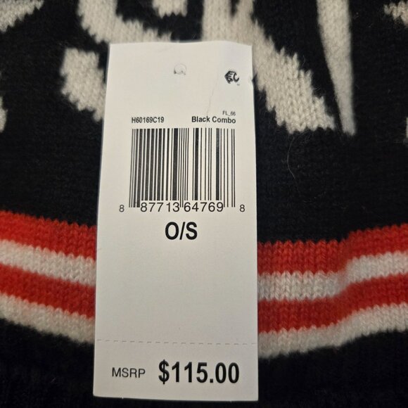 Minnie Rose SKI Striped & Stars Cashmere Beanie Black Winter Gorpcore NWT - Picture 6 of 6